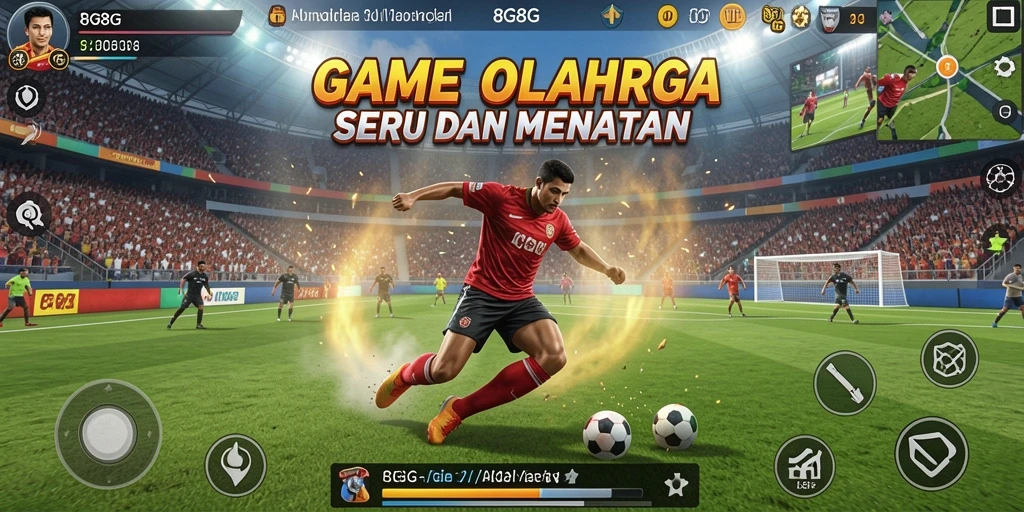 Screenshot dari gameplay 8G8G yang menampilkan aksi olahraga seru.