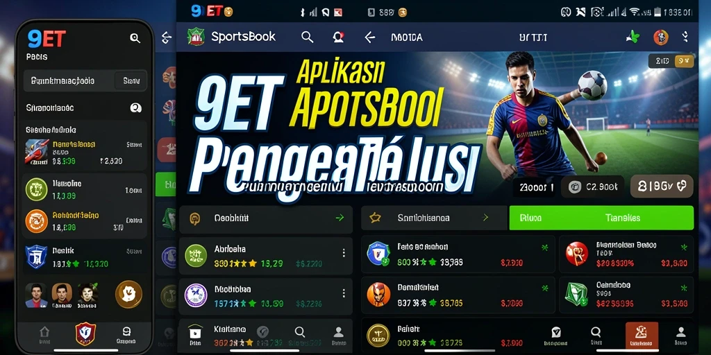 Tampilan layar utama 9ET dengan berbagai pilihan taruhan olahraga.