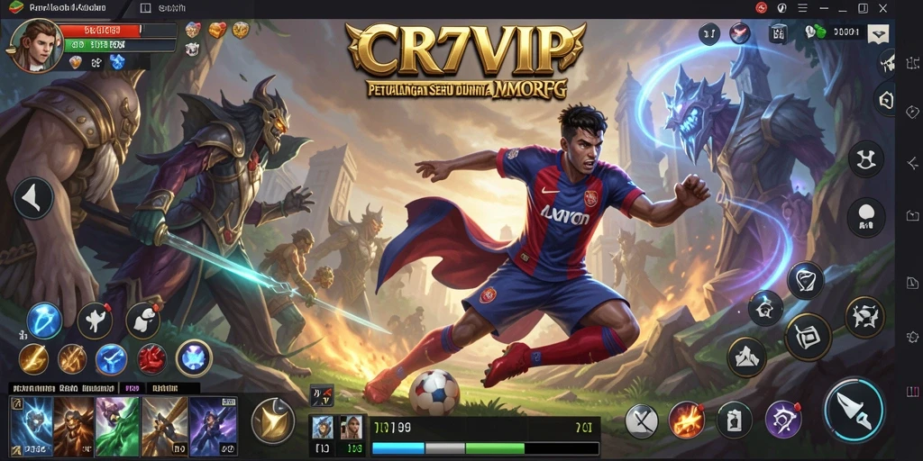 Tampilan gameplay menarik dari CR7VIP yang menggambarkan petualangan MMORPG.