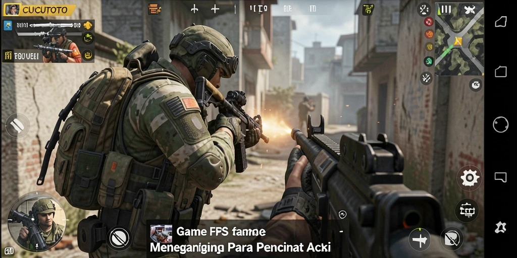 Screenshot utama menunjukkan aksi mendebarkan dalam CUCUTOTO.
