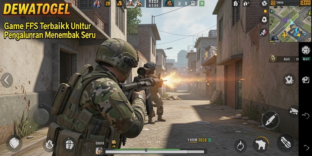 Tampilan gameplay menembak yang intens di DEWATOGEL.