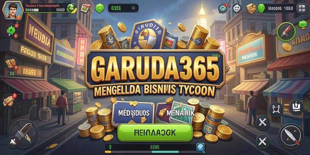Tampilan gameplay menarik dari GARUDA365 dengan elemen manajemen bisnis.