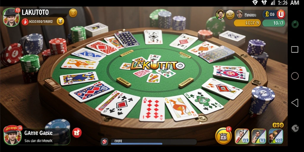 Tampilan gameplay seru dari permainan gaple dalam LAKUTOTO.