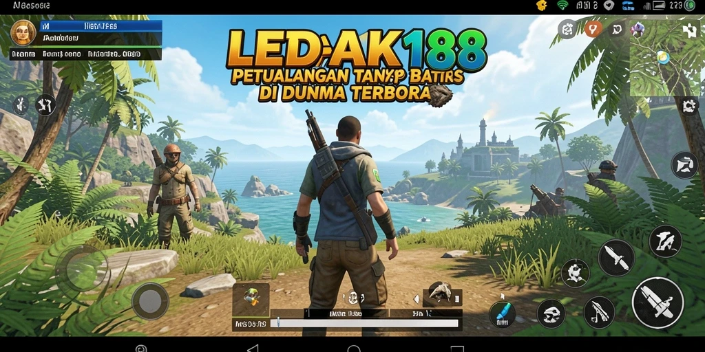 Screenshot utama menunjukkan aksi mendebarkan di dunia terbuka.