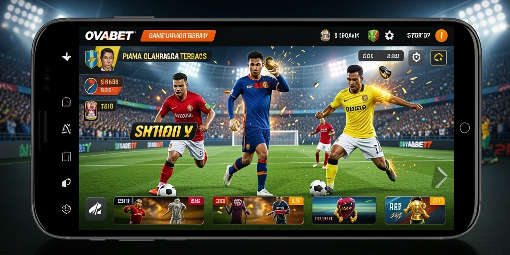 Screenshot dari OVABET menunjukkan gameplay olahraga yang menegangkan.