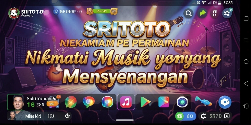 Gameplay interaktif SRITOTO dengan berbagai permainan musik.