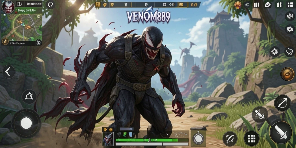 Tampilan gameplay <strong>VENOM889</strong> yang mendebarkan dalam dunia terbuka.